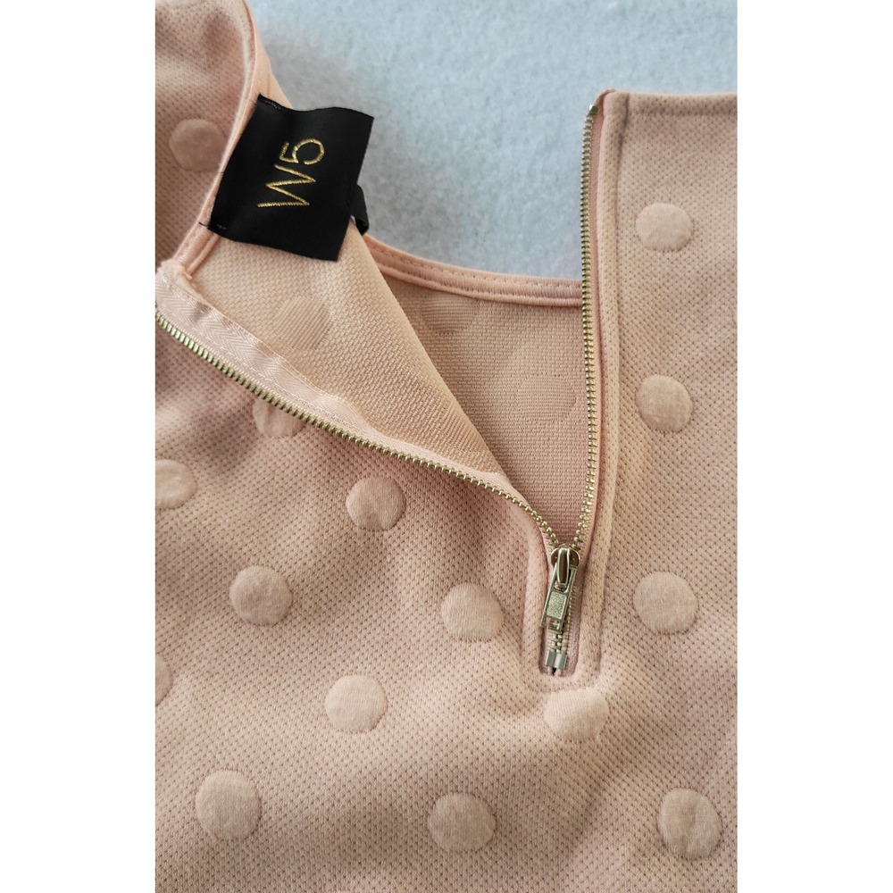 W5 Color Pink  textured dot Neck‎ Ball 3/4 sleeve top Size L NWT - Picture 7 of 8